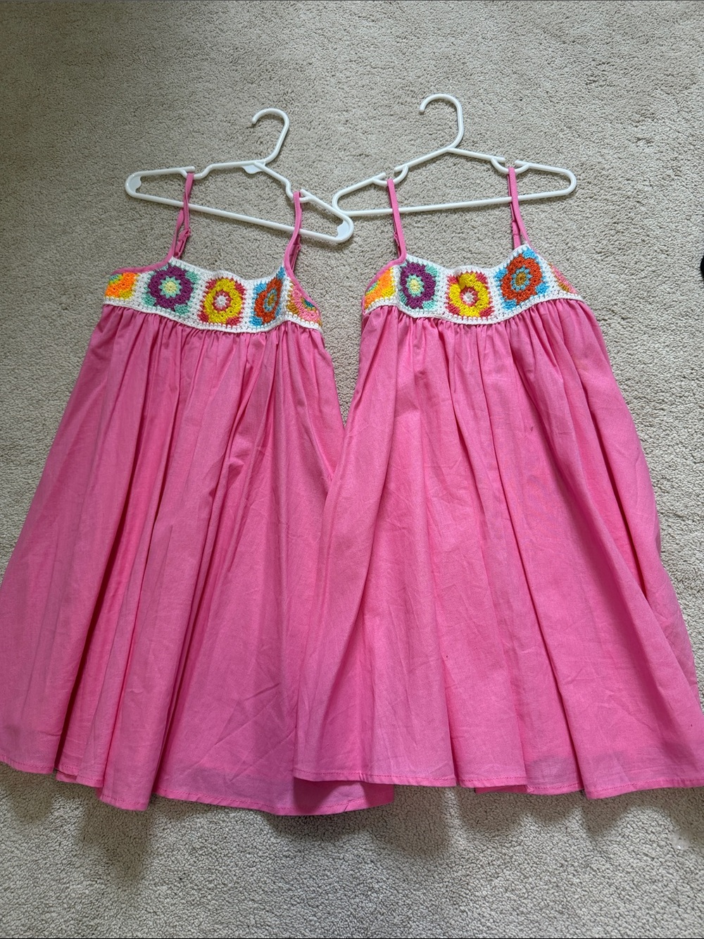 Girls Pink Sundress with Colorful Crochet Bodice- NWOT SHEIN 7